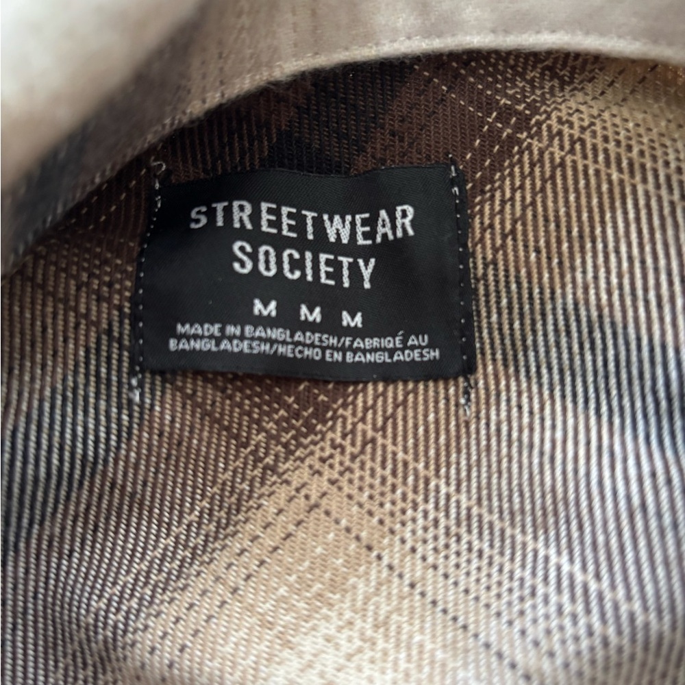 Brown and Cream Flannel Shacket - Picture 2 of 2